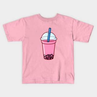 Strawberry Bubble Tea Kids T-Shirt